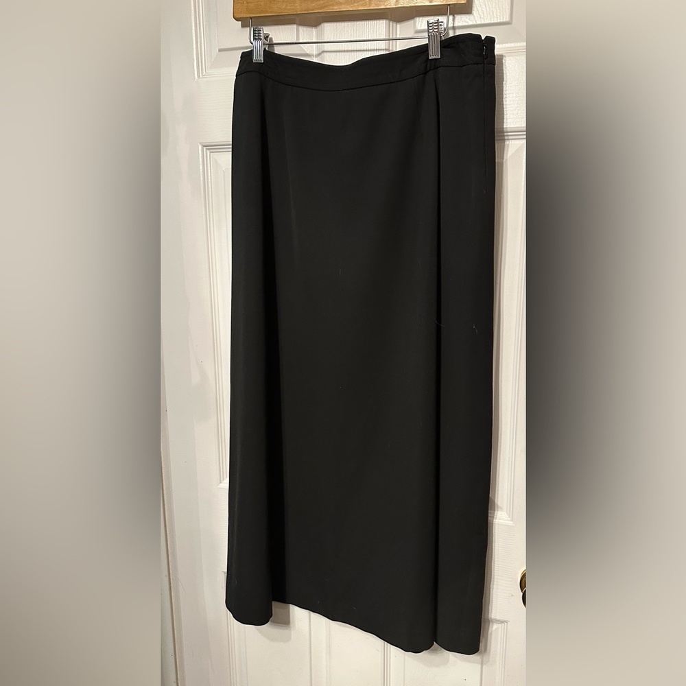 Valerie Stevens 16W Womens Black Poly /Viscose / Elasthane  A-line Maxi Skirt